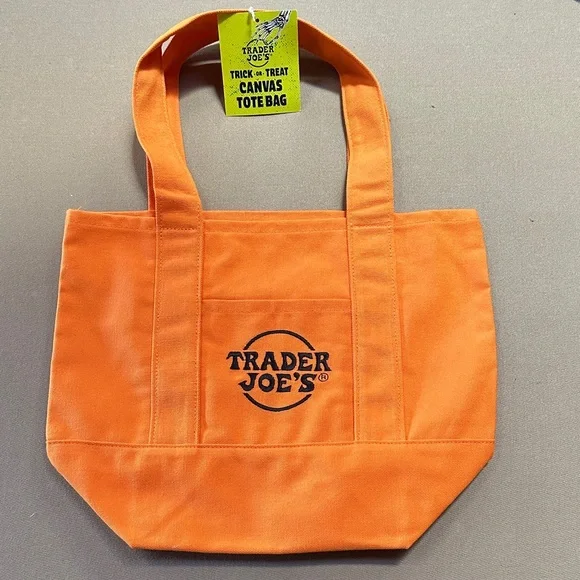 Trader Joe's Orange Canvas Tote Bag - Picture 1 of 1